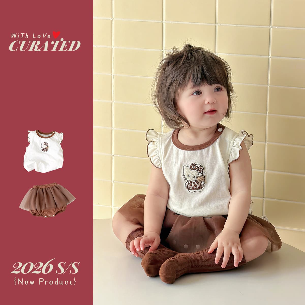 Baby clothes, summer thin, baby girl's outing clothes, girls' vest, princess-style tutu skirt, hip skirt split suit