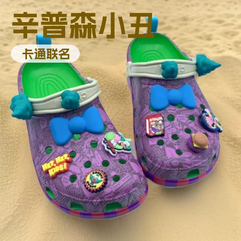 Croka The Simpsons Burger Shop Crocs Adult Sandals Beach Shoes The Simpsons Shoes