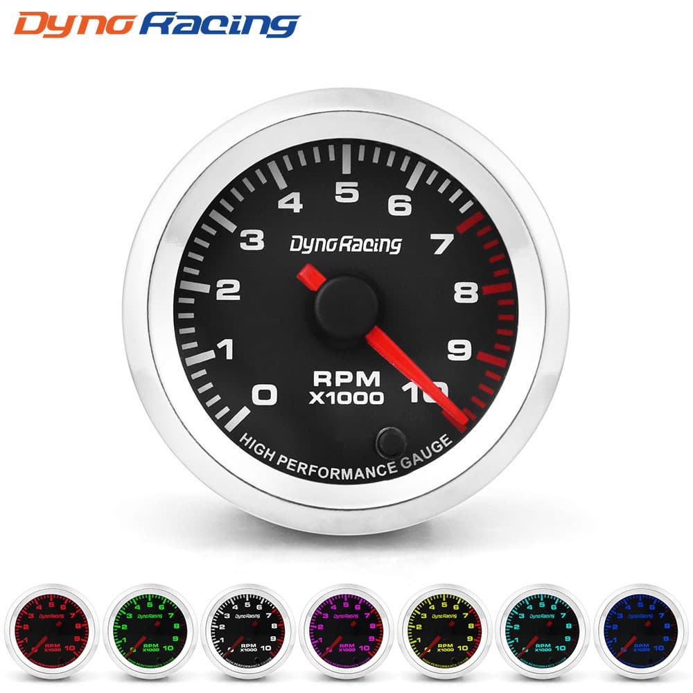 2'' 52mm Car Modification Tachometer 0-10000 RPM with Stepper Motor 7 Background Lights 12V