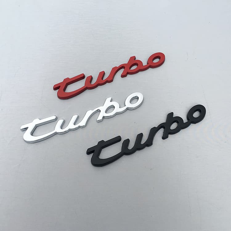TURBO Turbocharger Sticker Trunk Car Emblem 3D Metal Sticker Automotive Metal Sport Car Badge