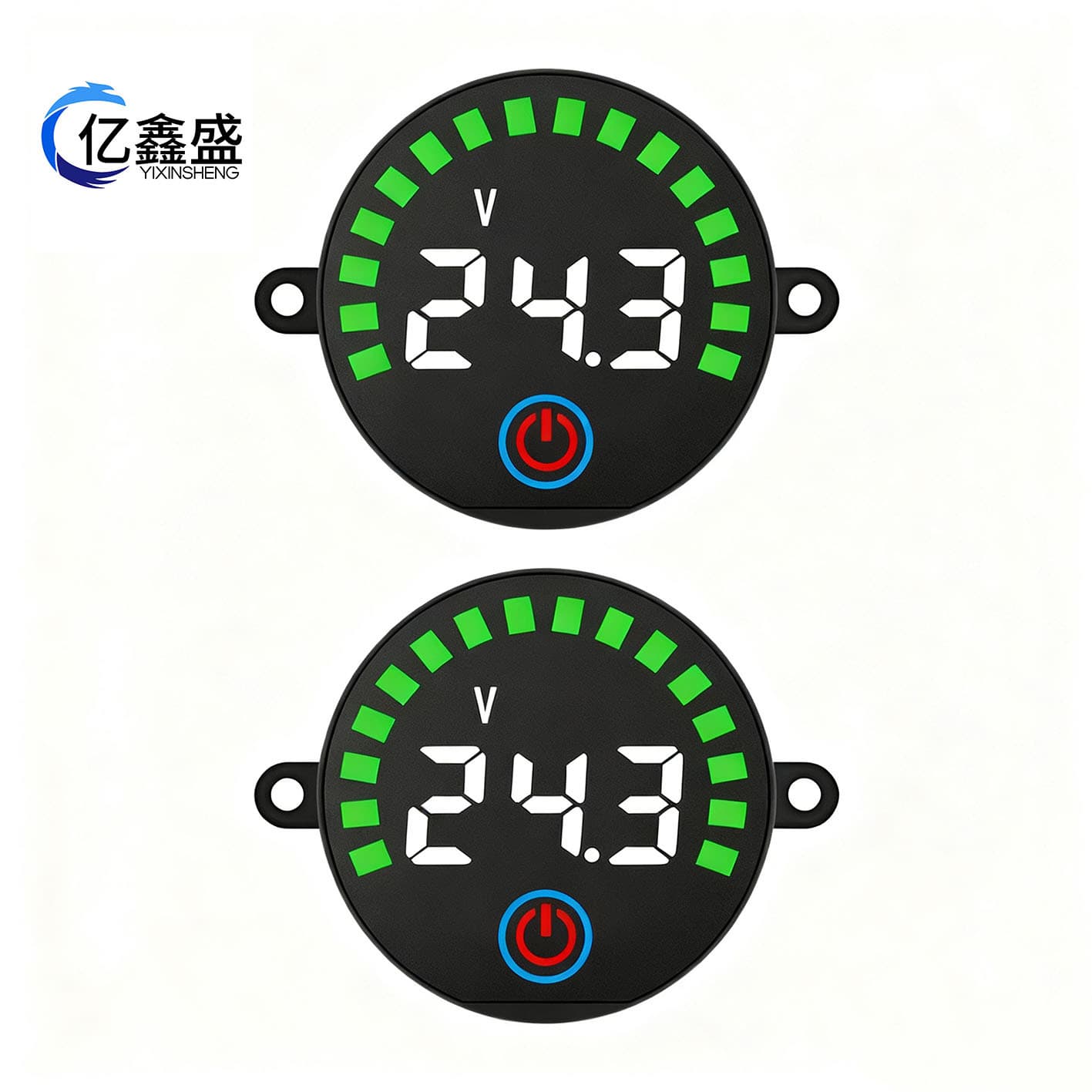 DC7-55V Round LED Indicator Voltage and Power Indicator, Universal Lithium Battery Power Display Board