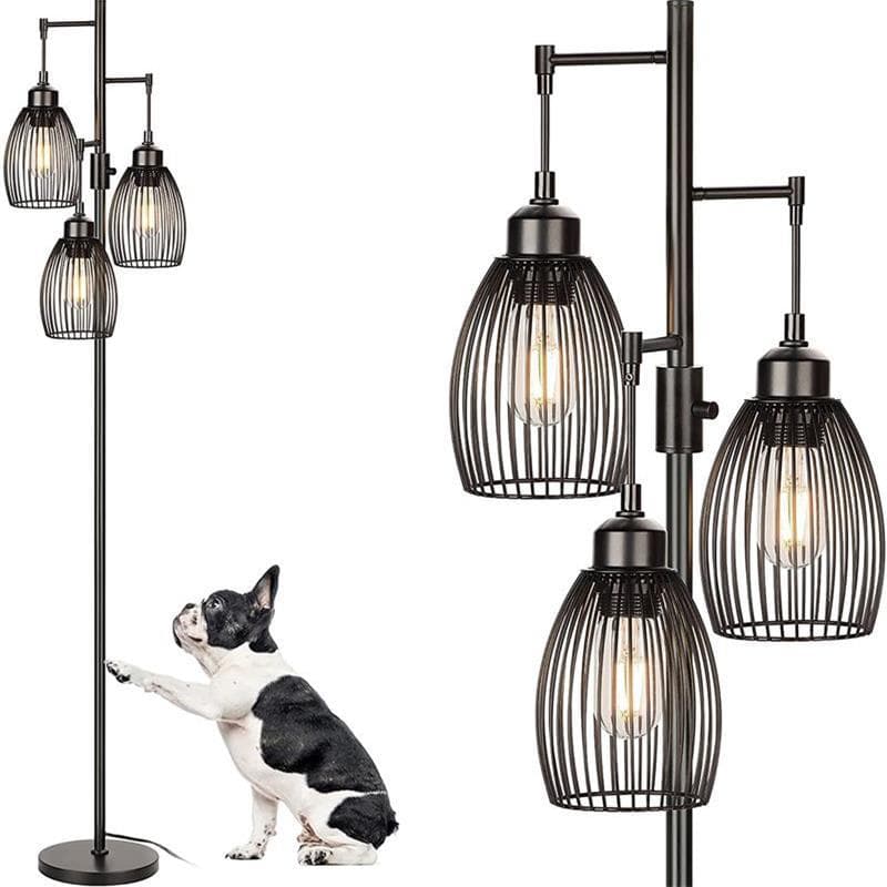 American Retro Floor Lamp for Living Room Sofa and Bedside, Simple Study and Bedroom Atmosphere Lamp with Cross-border Dimming