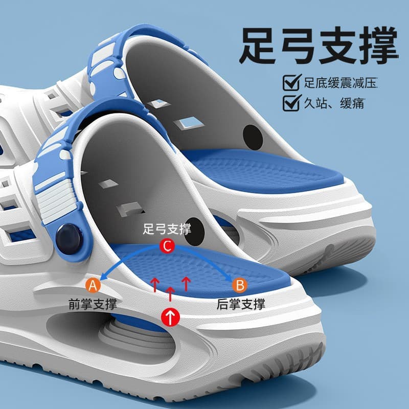 Crocs Men's 2025 Summer New Outdoor Wear Anti-Slip Non-Fatiguing Arch Support Outdoor EVA Sandals Slippers Men