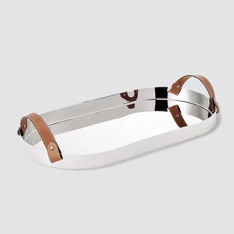 Simple and Luxurious Nordic-Style Stainless Steel Modern Living Room Coffee Table Fruit Plate Snack Bowl Ornament Handmade