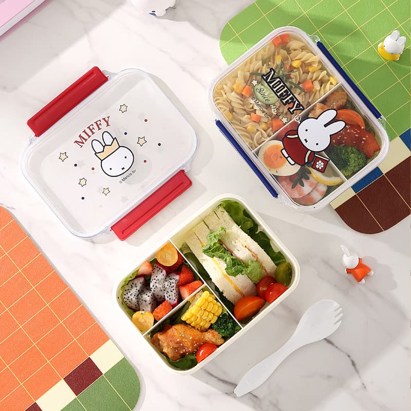 Miffy cartoon plastic crisper compartment microwaveable student lunch box picnic camping fruit salad box