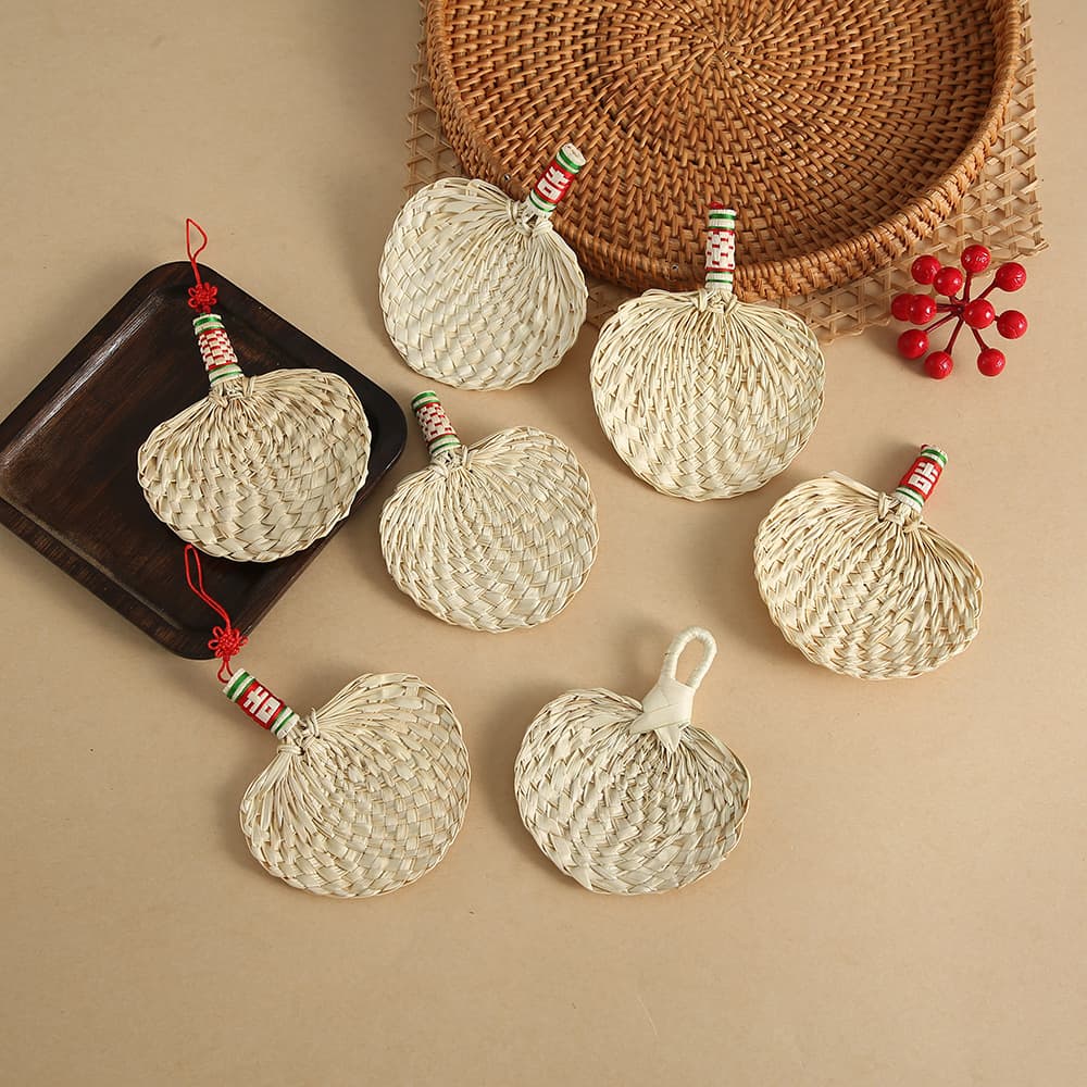 Dragon Boat Festival Handmade Woven Small Fan Vintage Hanging Ornament, Sachet Material, Car Mini Hanging Decoration Wholesale