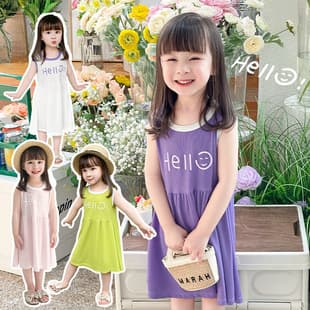 New Summer Girls Dress Children Princess Dress Baby Korean Style Sleeveless Dress Casual Kids Clothing Factory Wholesale