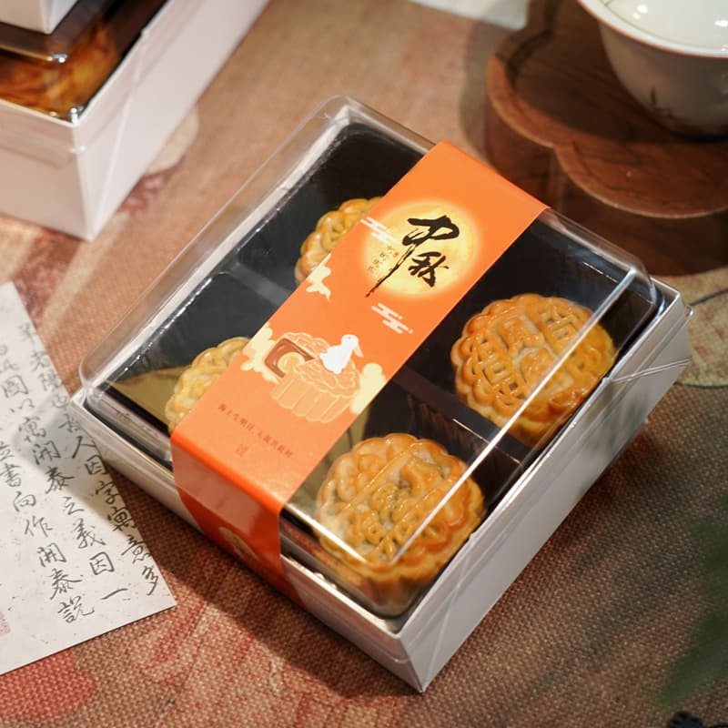 Mooncake Packaging Box 60g 135g 150g, Mid-Autumn Mooncake Egg Yolk Pastry Transparent Four-Grid Mooncake Gift Box
