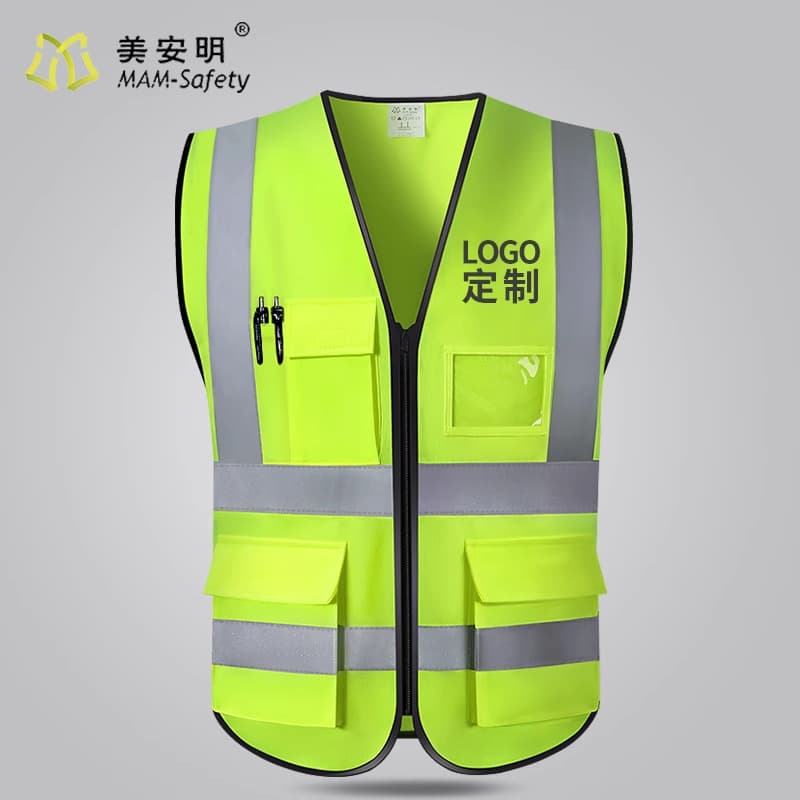Reflective safety vest construction site vest construction sanitation transportation building reflective clothing printed logo