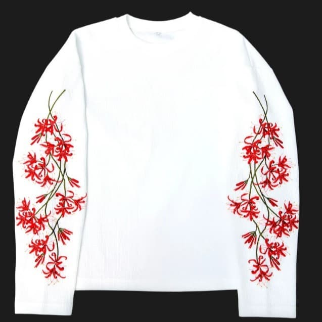 Spring Wholesale Y2K European and American Dark Style New Floral Embroidery Long Sleeve T-Shirt Unisex Loose Round Neck Top