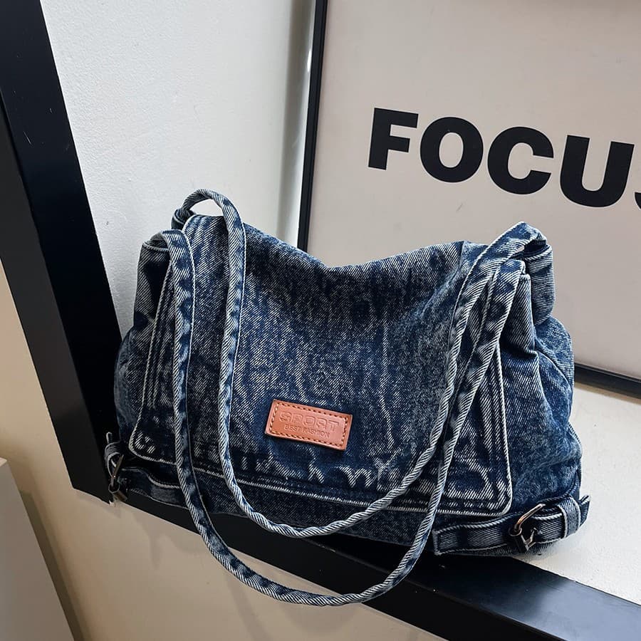Washed Denim Multi-Function Women's Bag New Style Backpack Schoolbag for Female College Students Tote Bag Women's Shoulder Crossbody Bag