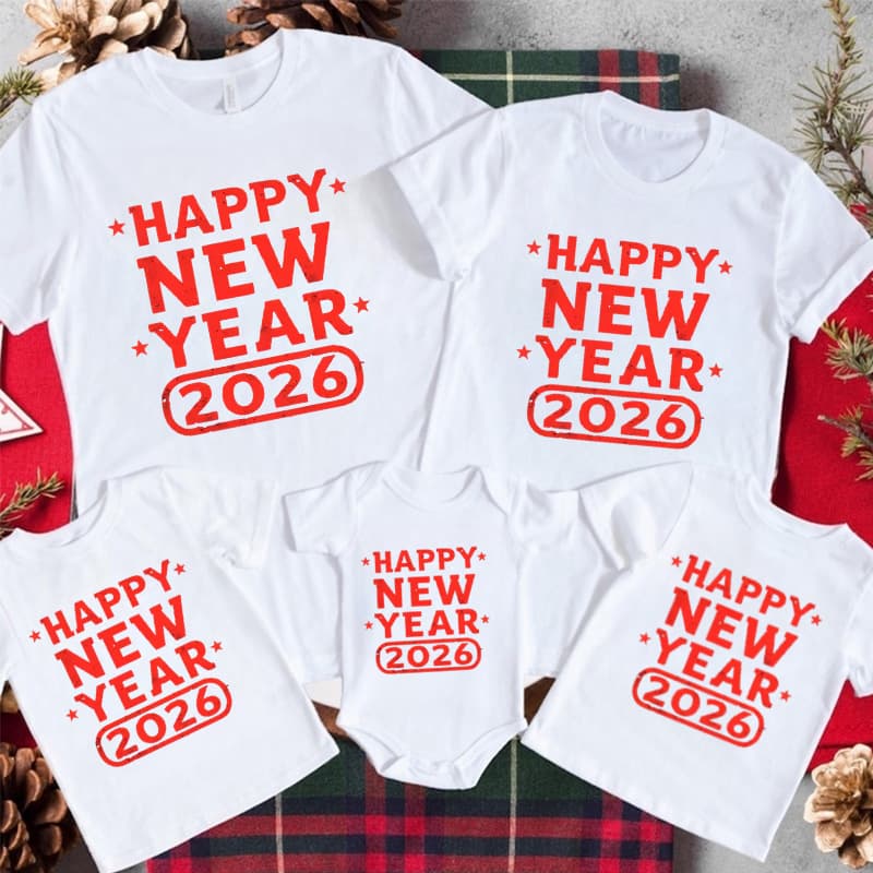 New Year Cross-Border Pure Cotton Christmas Family Matching Short Sleeve T-Shirt for Family of Three or Four, Summer Parent-Child Outfit