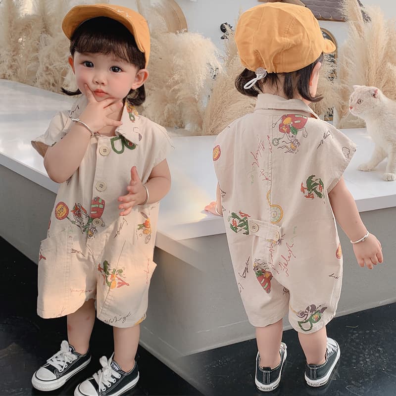 Korean Style Baby Clothes Summer Infant Romper Thin Trendy Unisex Kids Loose Fit