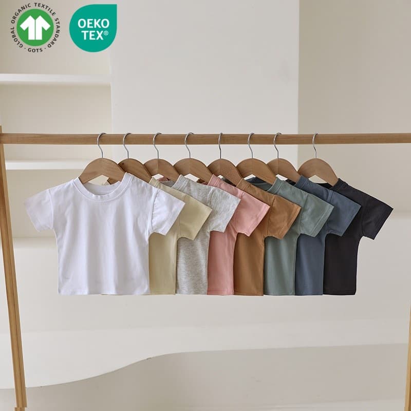 Kids Short Sleeve T-Shirt Summer Infant Toddler GOTS Organic Cotton Jersey Tee Export Quality