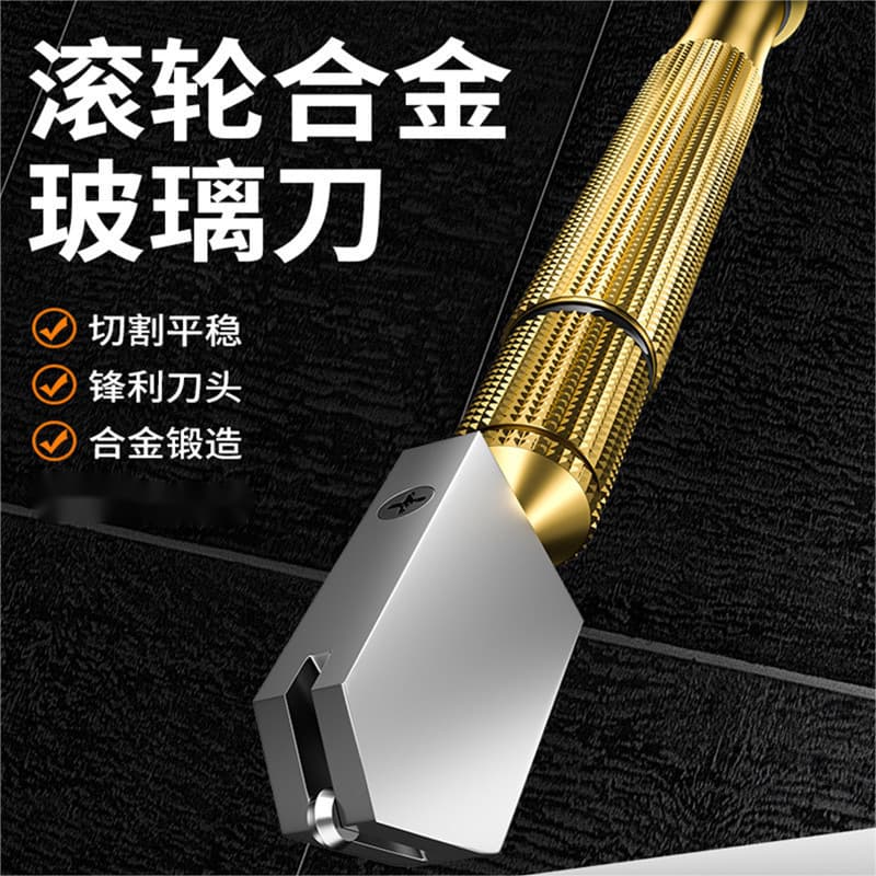 Roller alloy glass cutter, diamond-encrusted multi-functional tile scratcher/cutter, marking pen, wholesale cutter