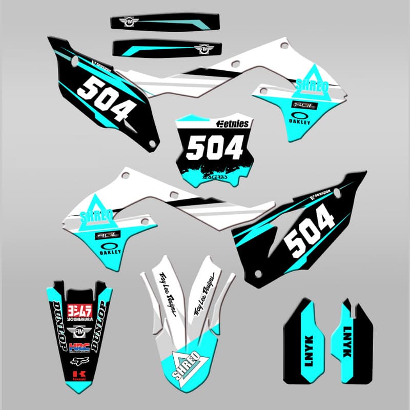Motorcycle Stickers for Kawasaki KXF450 19-21 KXF250 21-23 Decals Graphics Kit A