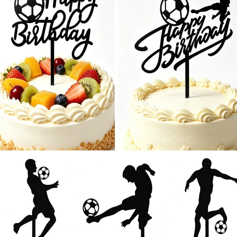 World Cup Football Cake Topper Decoration Insert, Party Supplies, Baking Decor, Happy Birthday, Factory Direct