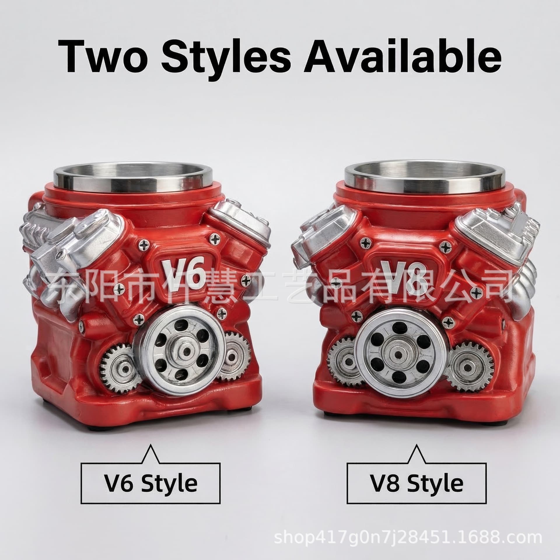 Cross-Border New Product Engine Stainless Steel D Mug V8 V6 Engine Resin Cup