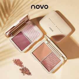 NOVO Translucent Contouring Powder, Natural 3D Non-Fading Makeup, Contour Blush & Highlight All-in-One Makeup Palette