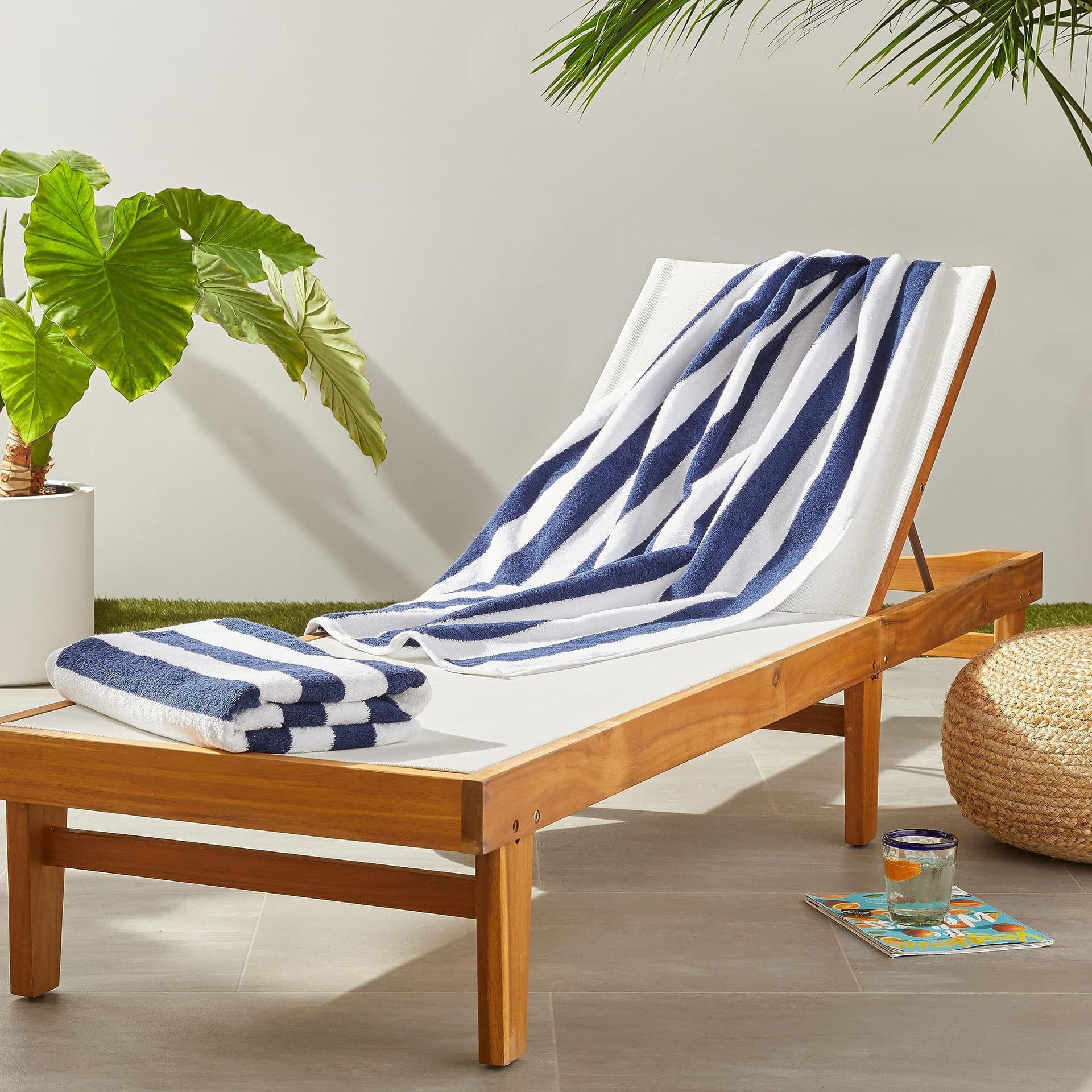 Cabin Stripe Large Beach Towel Pool Towel Pure Cotton Gym Spa Bathroom Shower Swimming Pool Towel