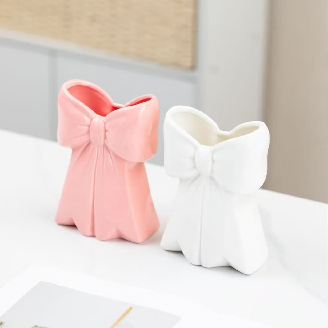 Cross-border Resin Bow Flower Insert Toothbrush Toothpaste Holder Shelf Base Bracket Storage Rack Vase