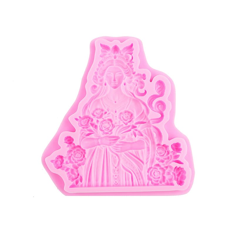 European-Style Girl Fondant Silicone Mold Rose Cake Decoration Chocolate Mold DIY Aromatherapy Pendant Mold