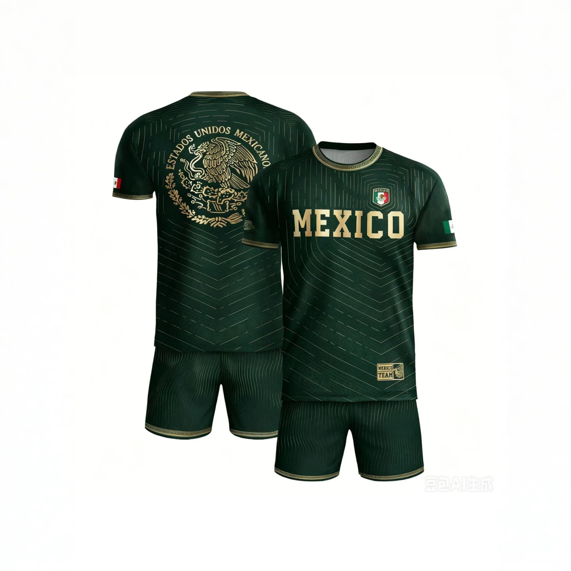 2026 New Cross-Border Sports Casual Crew Neck Short Sleeve Football World Cup Mexico Theme Printed Set Y2