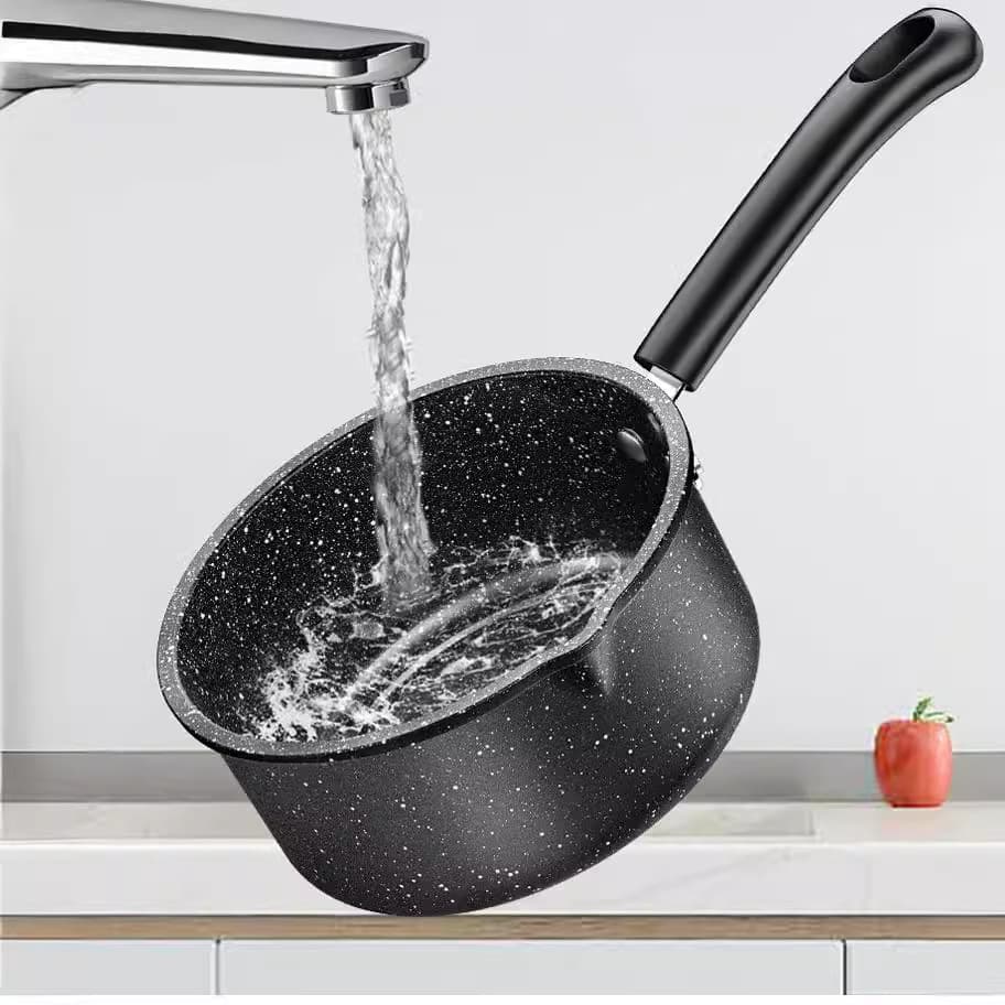 Factory direct sales of Maifan stone milk pot, baby food saucepan, household noodle pot with spout, non-stick, drop shipping available.