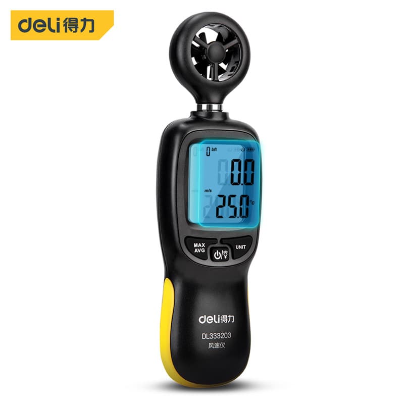 Deli anemometer high-precision handheld wind speed measuring instrument, wind temperature and air volume tester