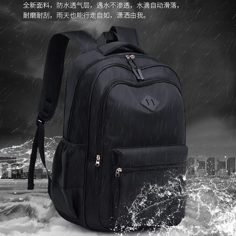 Shihui Large-Capacity Backpack, Black, Durable and Stain-Resistant, Casual and Stylish, Lightweight Student Backpack, New Arrival
