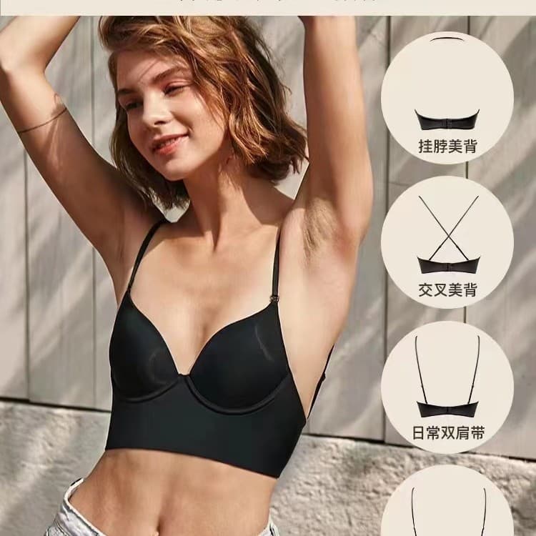Large U-Shape Backless Bra for Women, Invisible Backless Bra for Slip Dresses and Evening Gowns, Designed for Fuller Busts to Appear Smaller, Thin Style Summer