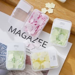 Flower Petal Soap Sheets Portable Hand Washing Soap Paper Disposable Travel Soap Box Pack