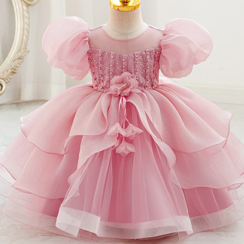 Foreign trade new children's dress puff skirt puff sleeve cake princess dress baby girl dress baby dress