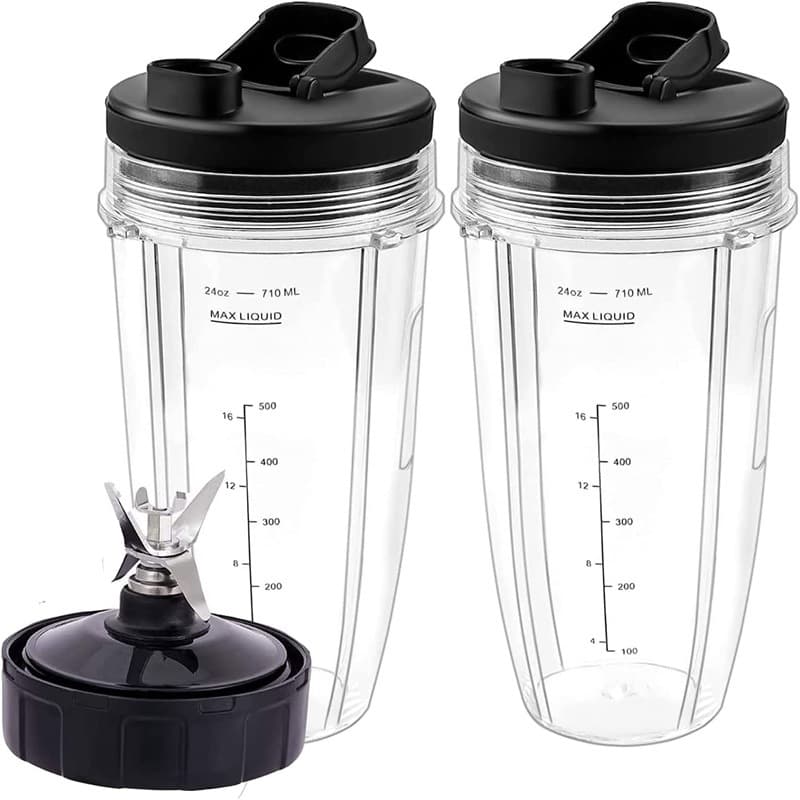 Compatible with Ninja Nutri Ninja Replacement Juicer Accessories 32oz Large Cup, Lid, and Blade Set