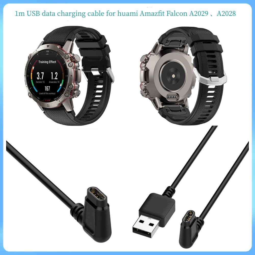 1-meter USB fast charging cable compatible with Huami Amazfit Falcon A2029 A2028 magnetic charging cable