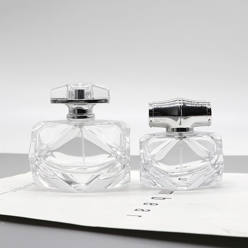 Factory direct sale 80ml perfume glass bottle 15 bayonet cosmetic spray bottle polygonal empty glass bottle packaging
