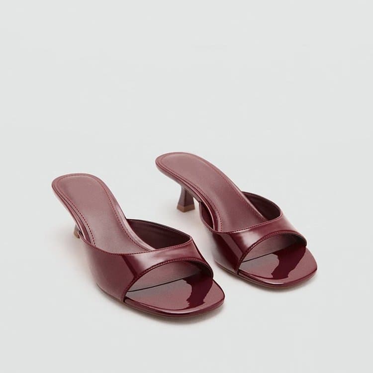 Women's Sandals 2026 Summer Shallow Mule Heels Thin High Heels One-Strap Open-Toe Slippers for Women Outdoor Wear