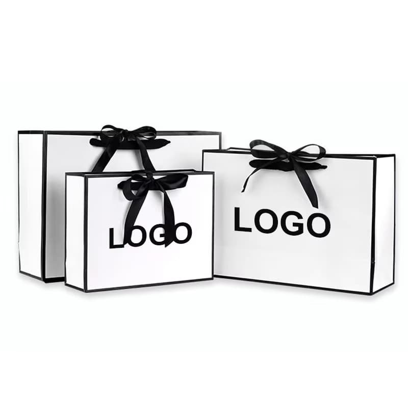 Jieyi Customized Paper Bag Gift Bag Handbag Kilometer Black Pink Luxury Shopping Handbag Gift Packaging Bag