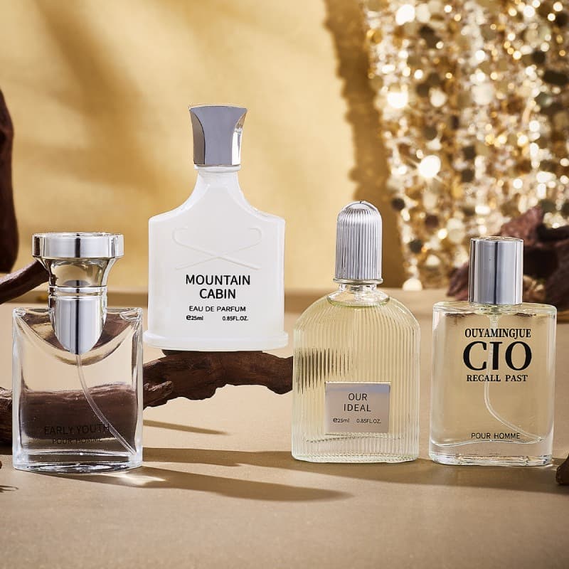 Cross-border wholesale Middle Eastern men's perfume set Silver Charm mountain spring fresh light fragrance Vietnamese perfume four-piece set