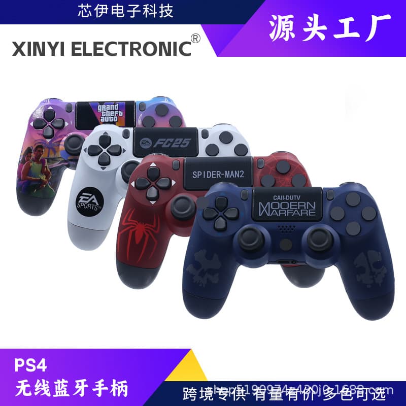 Hot-selling PS4 Game Controller Bluetooth PC PS4 Gamepad Six-axis Dual Vibration P4 Hydro-dipped Game Controller