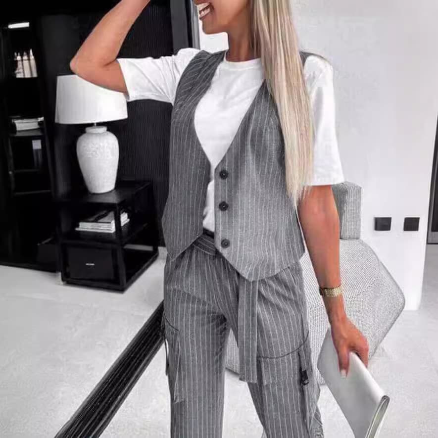 2026 New European and American Fashion Women's Casual Printed Sleeveless Vest and Pants Set for Export
