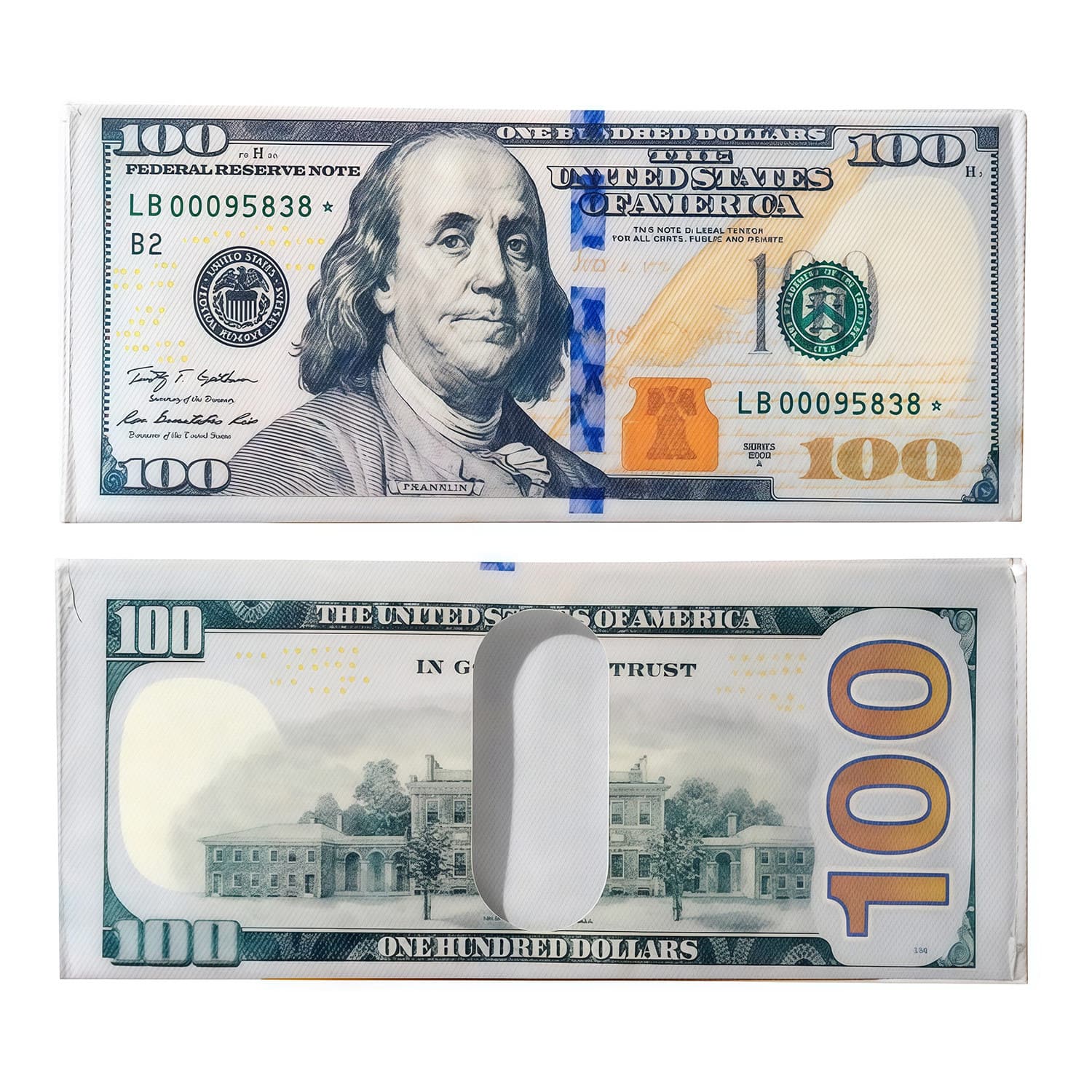 Creative Euro, US Dollar, and British Pound Banknote Print Pattern Fashionable Wallet Card Holder Phone Pouch