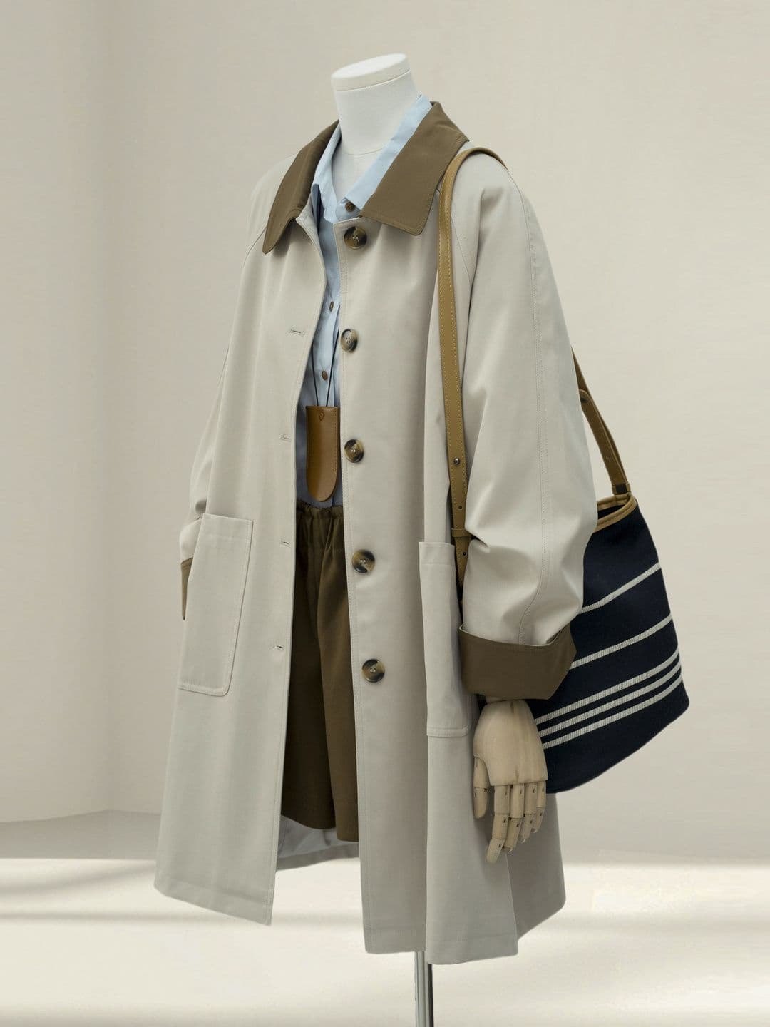 High-End Color Block Trench Coat for Women 2025 Autumn New Korean Super Attractive Simple Mid-Length Elegant Coat