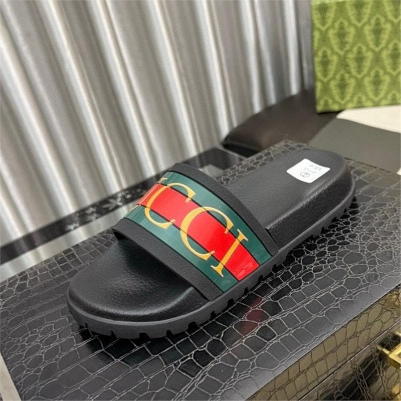 Cross-border Middle East High Version G Family Slippers Couple Style Summer Outdoor Lightweight One-Strap Slippers Double G Print Men's Slippers