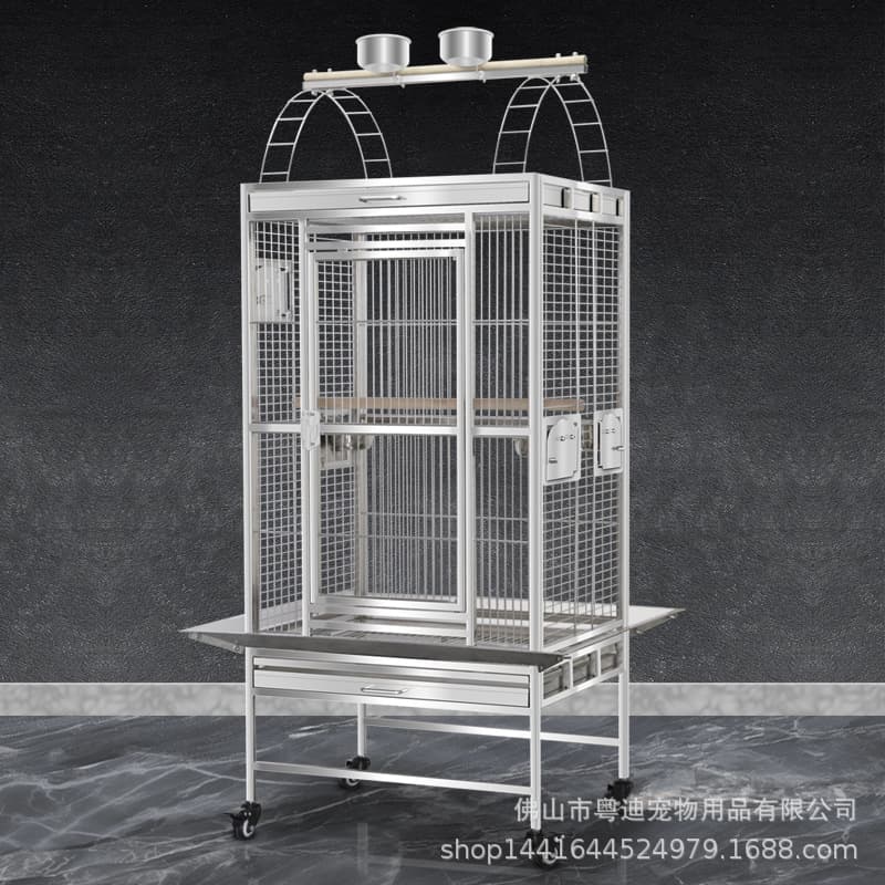 Yuedi Bird Cage for Grey Parrots, Extra Large Stainless Steel Bird Cage for Eclectus Parrot Breeding, Large Cage SS801