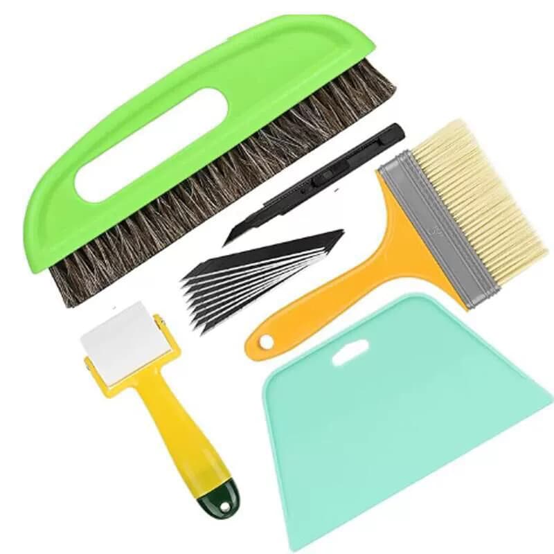 15-Piece Wall Film Squeegee Wallpaper Tool Set Including Wallpaper Brush, Scraper, Wallpaper, Roller, Cutter
