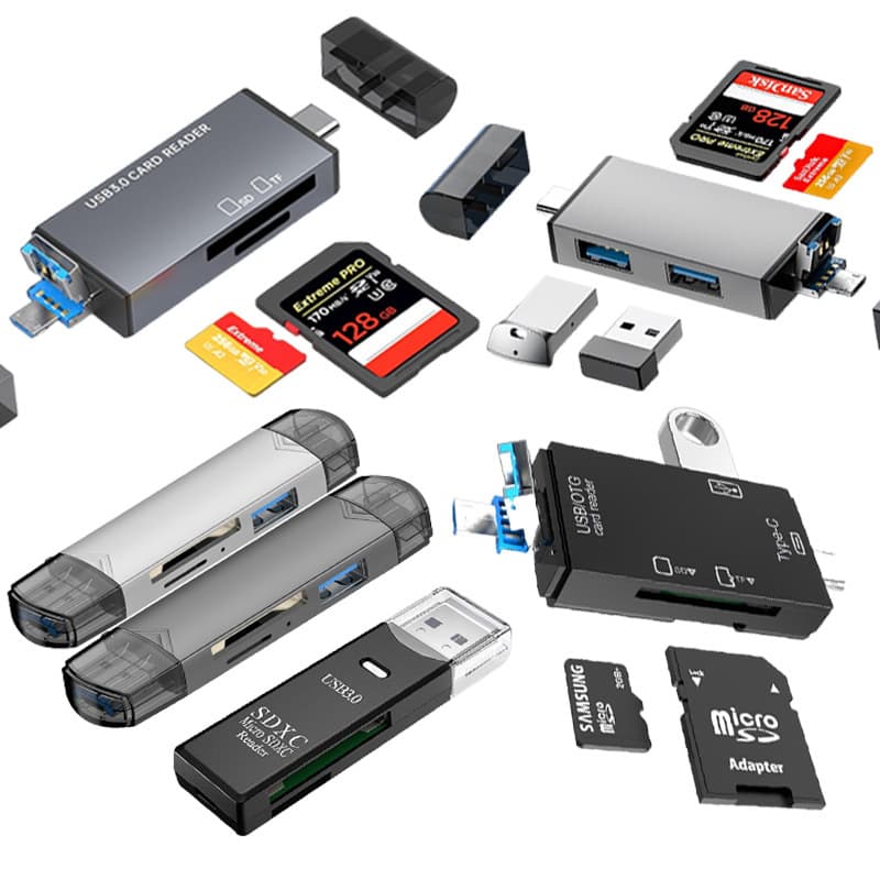 USB 3.0 Card Reader 5-in-1 Multi-Function OTG Type-C SD/TF High-Speed Card Reader for Camera, Computer, Phone