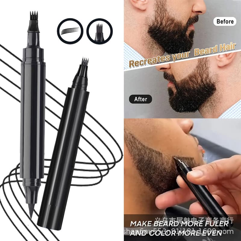 Cross-border Men's Beard Filler Pen Set Waterproof Sweat-proof Beard Pen Men's Beard Care Beard Pen