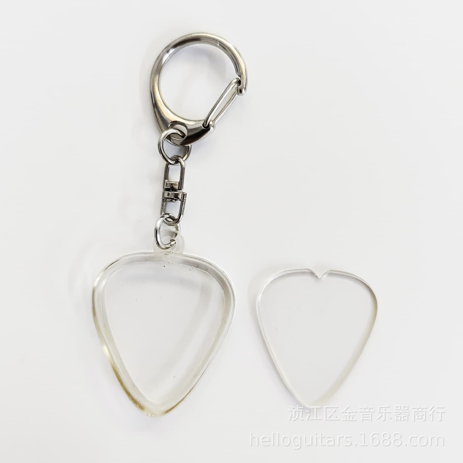 Transparent Guitar Pick Holder Box Standard Pick Storage Pendant Necklace Keychain