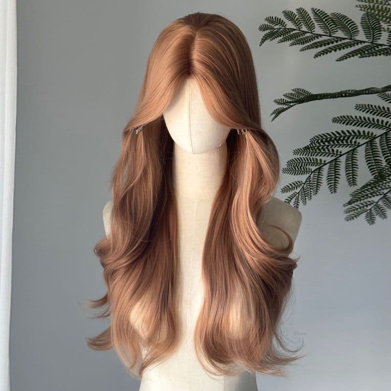[Champagne Gold] Yimeng Long Wavy Hair High-End Big Waves Realistic Hair Natural Lightweight Full Wig